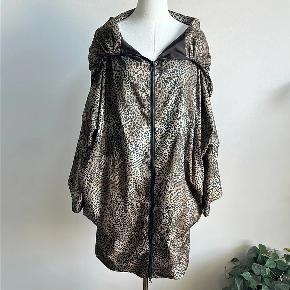 VTG Women’s Oversized Animal Leopard Print Rare Quirky Lightweight Windbreaker L